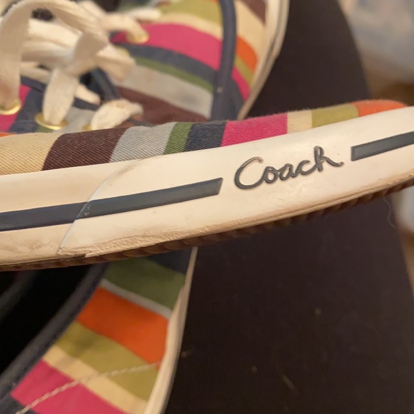 Adorable coach striped sneakers pink green navy - Picture 4 of 6